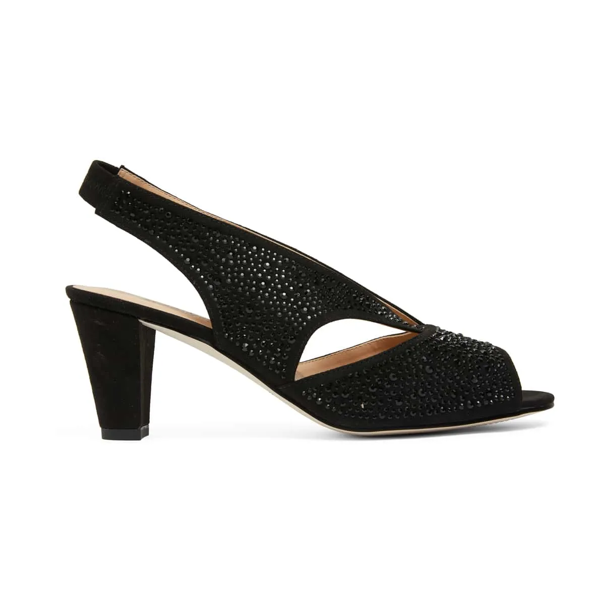 Angie Heel in Black Sparkle