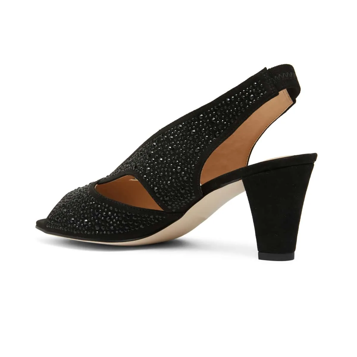 Angie Heel in Black Sparkle