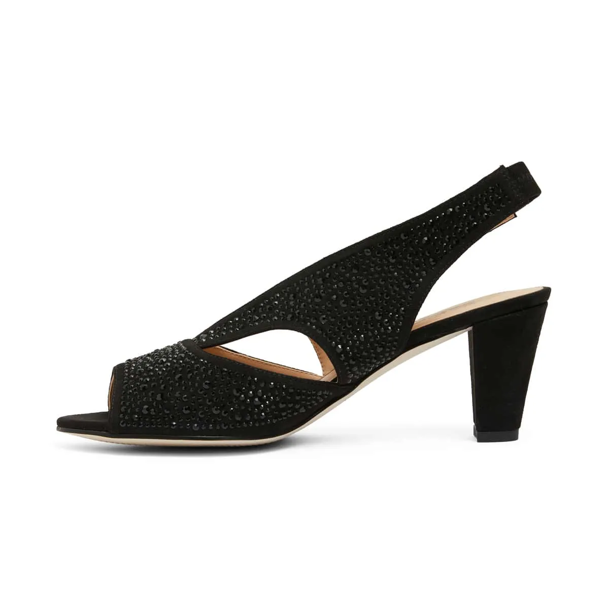 Angie Heel in Black Sparkle