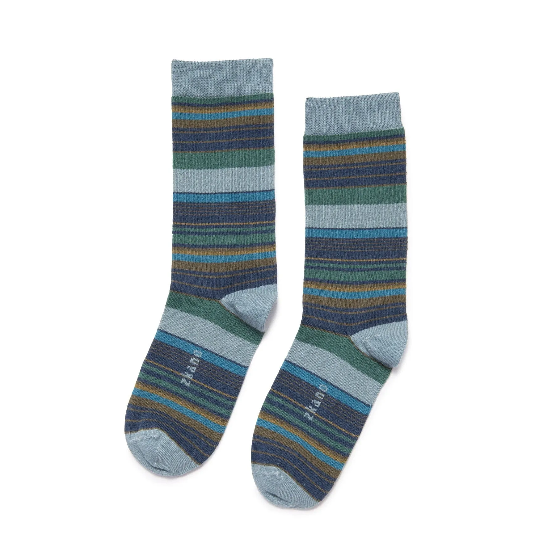 Barcode Stripe - Organic Cotton Crew Socks - Lead