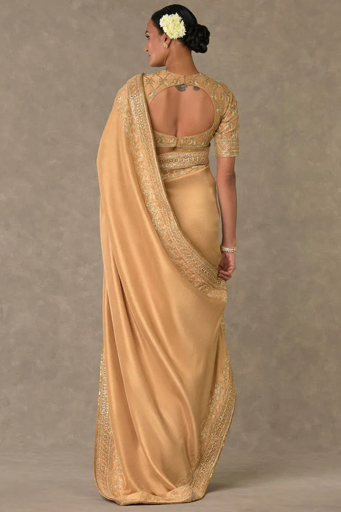 Beige 'Madakal-Chidiya' Saree