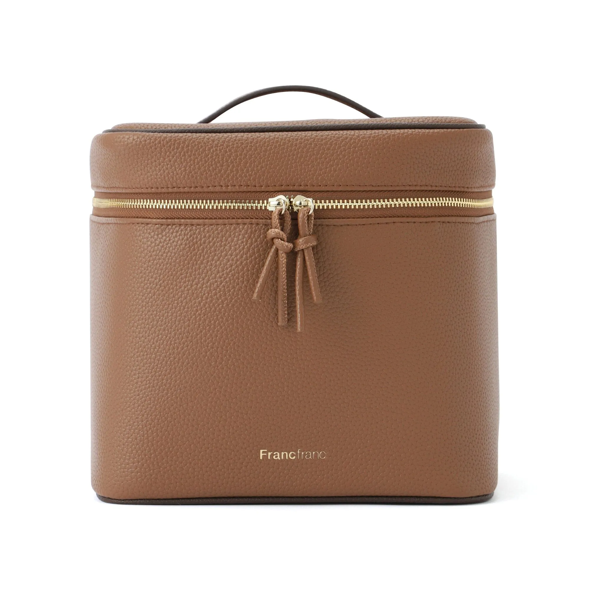 Bicolor Vanity Pouch L Brown