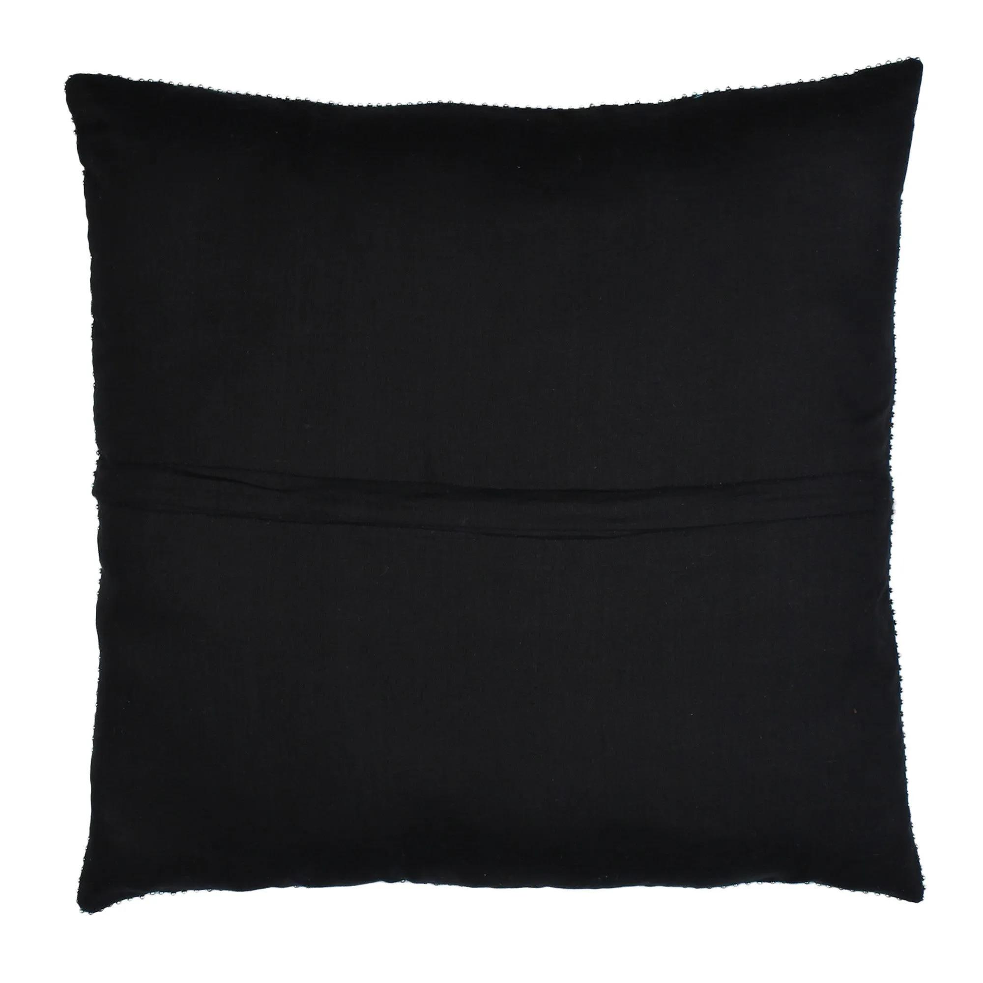 Black Cushion Cover, 15.5 x15.5 cushion covers, hand embroidered