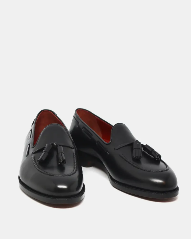 Black Leather Tassel Loafer