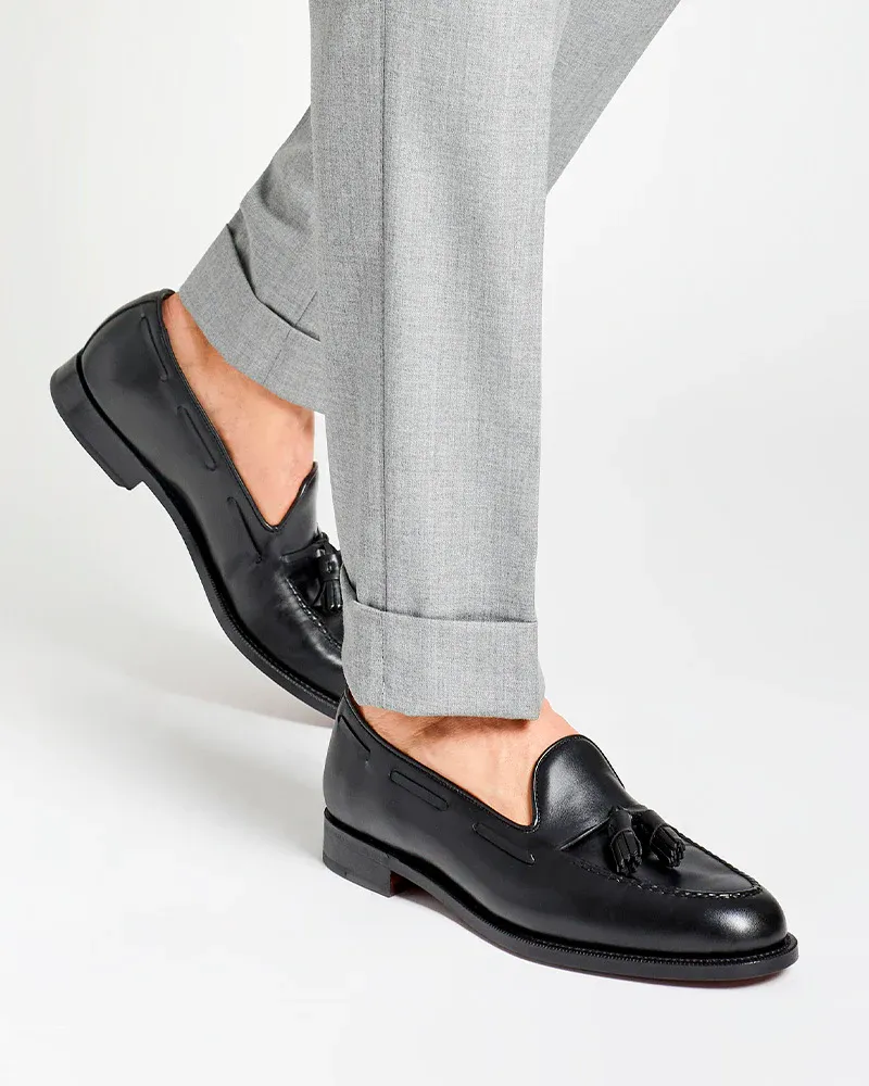 Black Leather Tassel Loafer