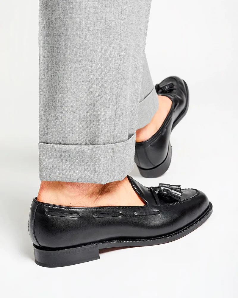 Black Leather Tassel Loafer