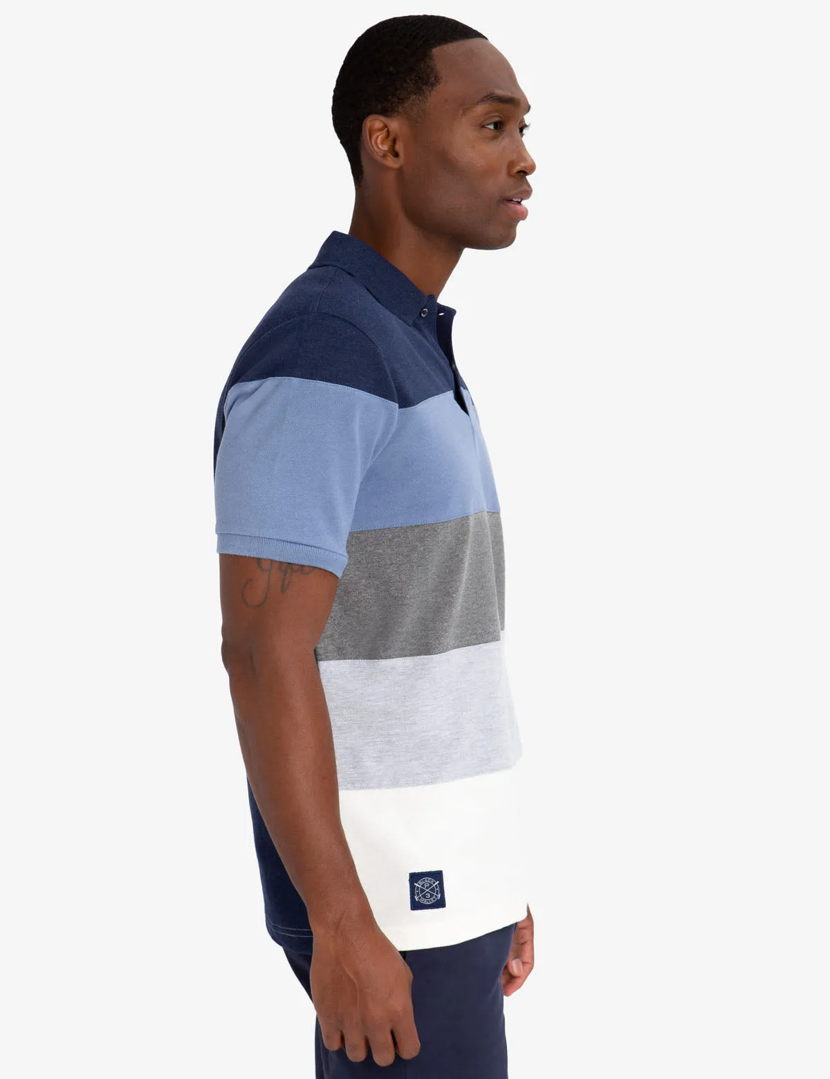 BLACK MALLET CLASSIC FIT COLORBLOCK POLO SHIRT