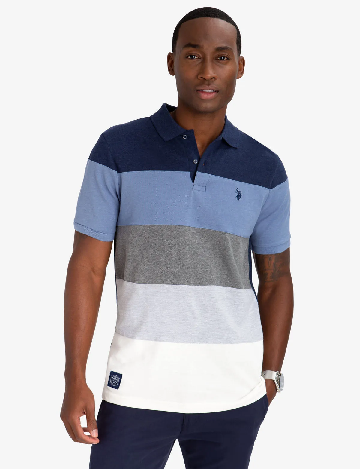 BLACK MALLET CLASSIC FIT COLORBLOCK POLO SHIRT