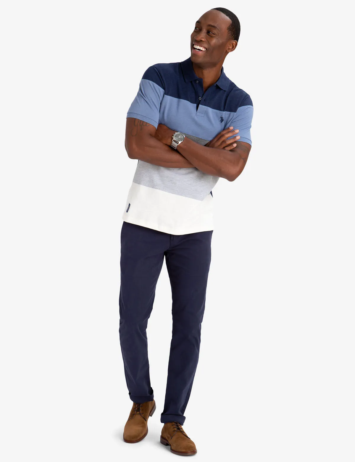 BLACK MALLET CLASSIC FIT COLORBLOCK POLO SHIRT