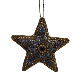 Blue and Copper Star Ornament