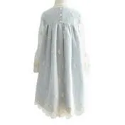 Blue/Ivory Embroidered Overlay Toddler Dress