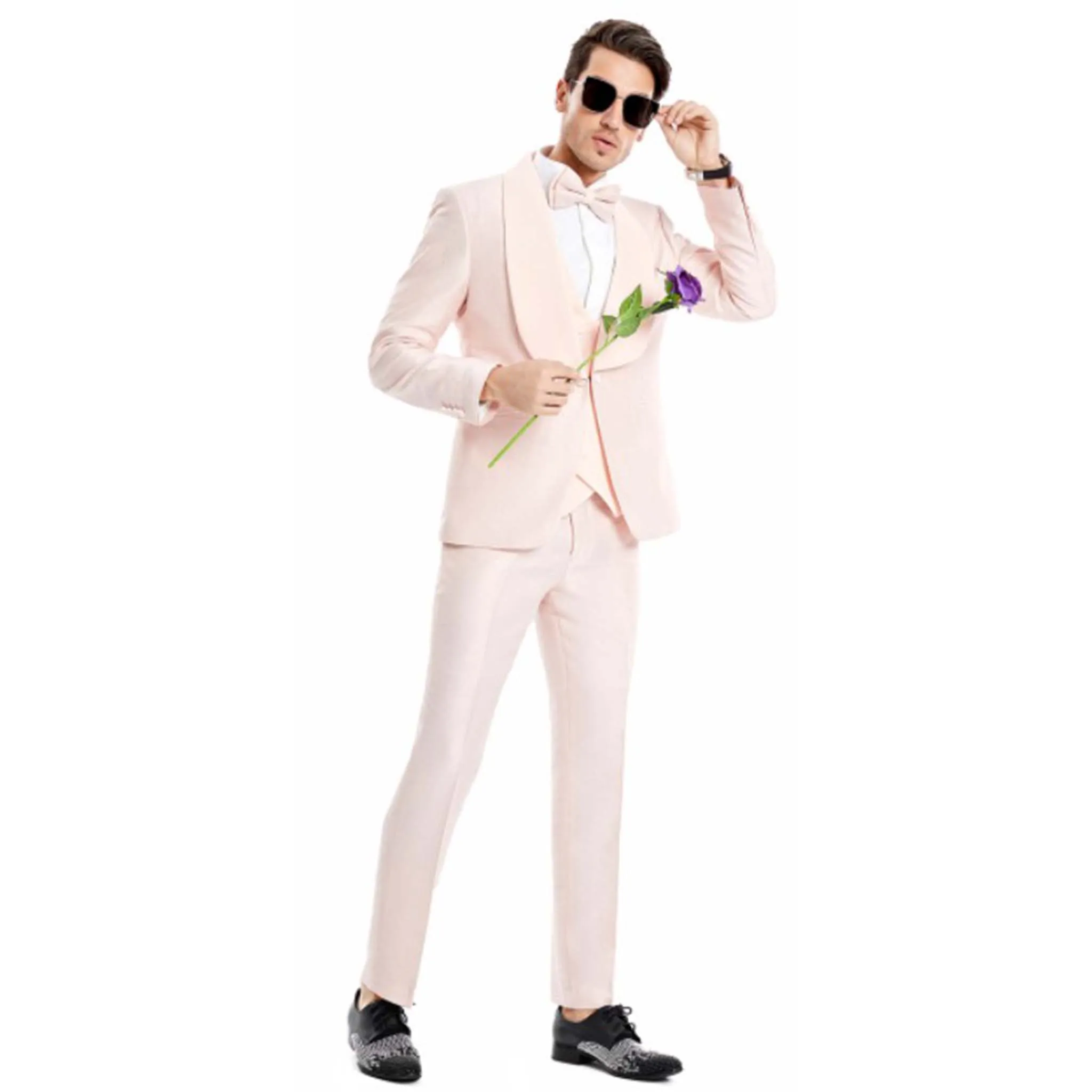 Blush Slim Fit Vested Suit