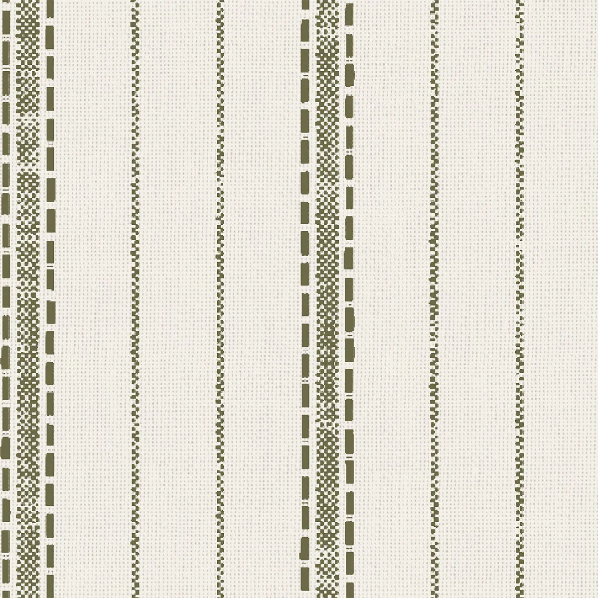 Botanical Green Ticking Stripe Wallpaper