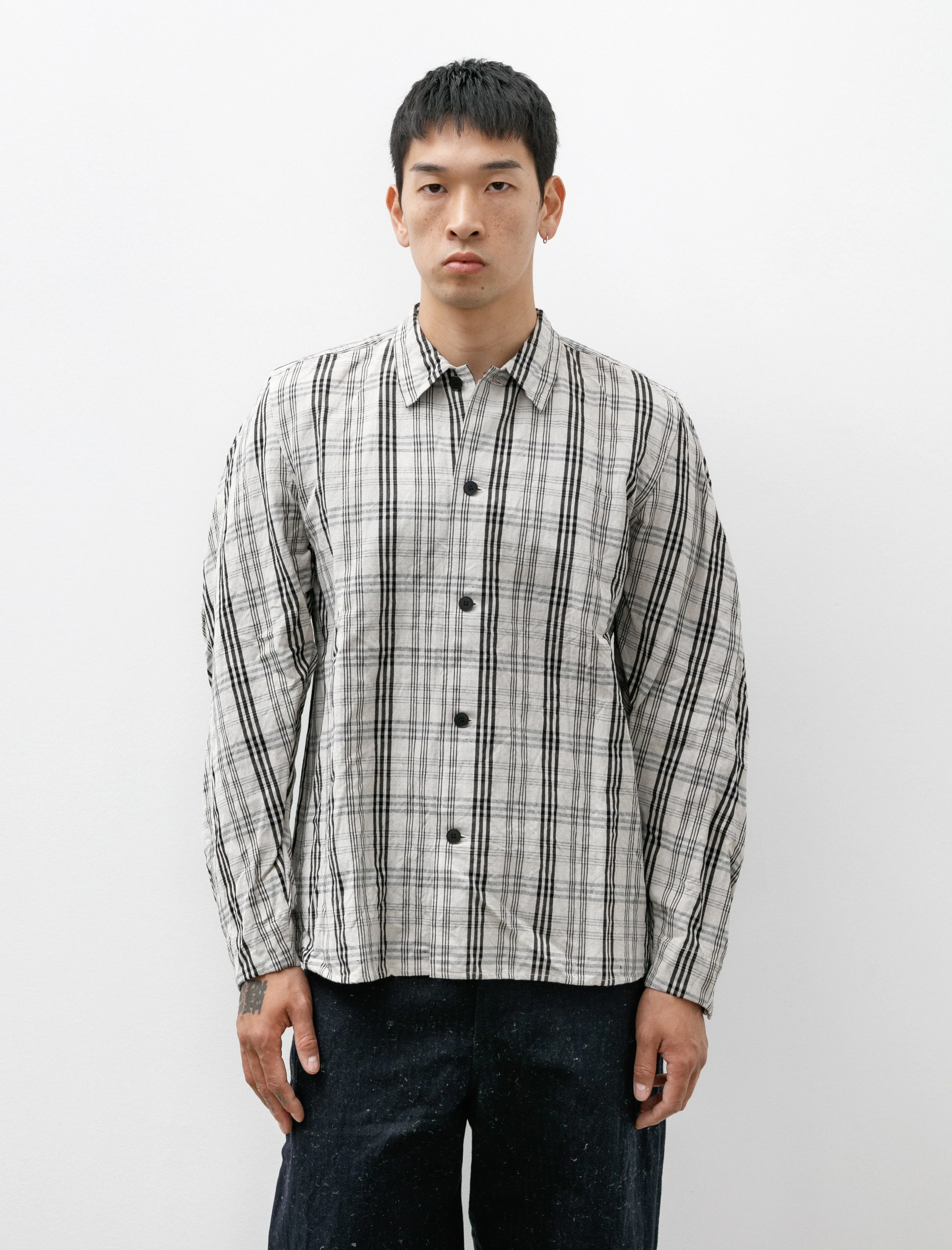 Bow Sleeve Shirt Natural Black Kelsch Cloth