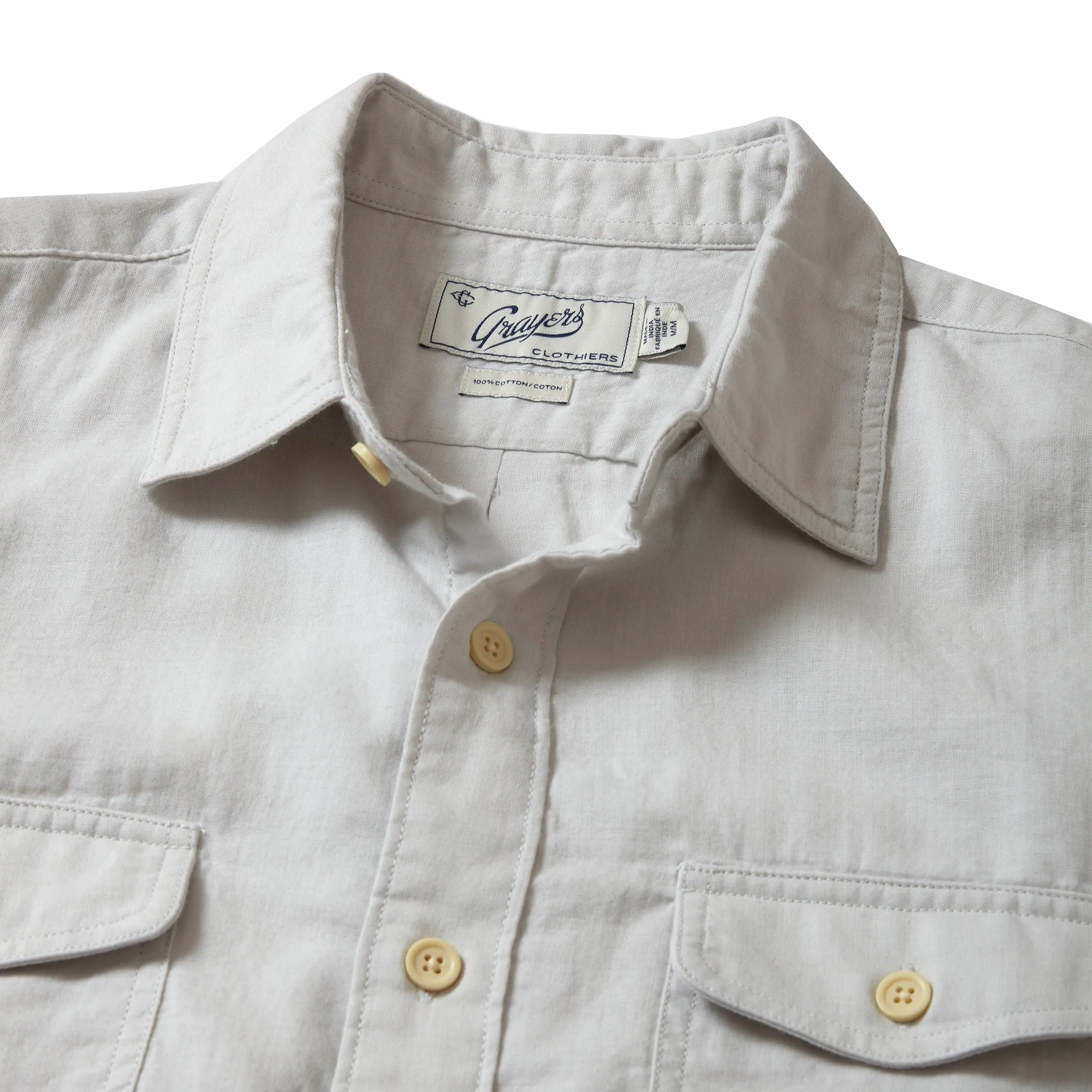 Brando Lightweight Double Cloth Shirt - Glacier Gray