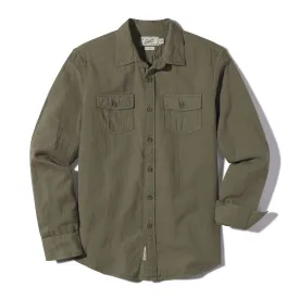 Brando Lightweight Double Cloth Shirt - Military Olive