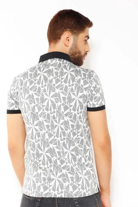 BROKEN PRINT MEN'S POLO TSHIRT