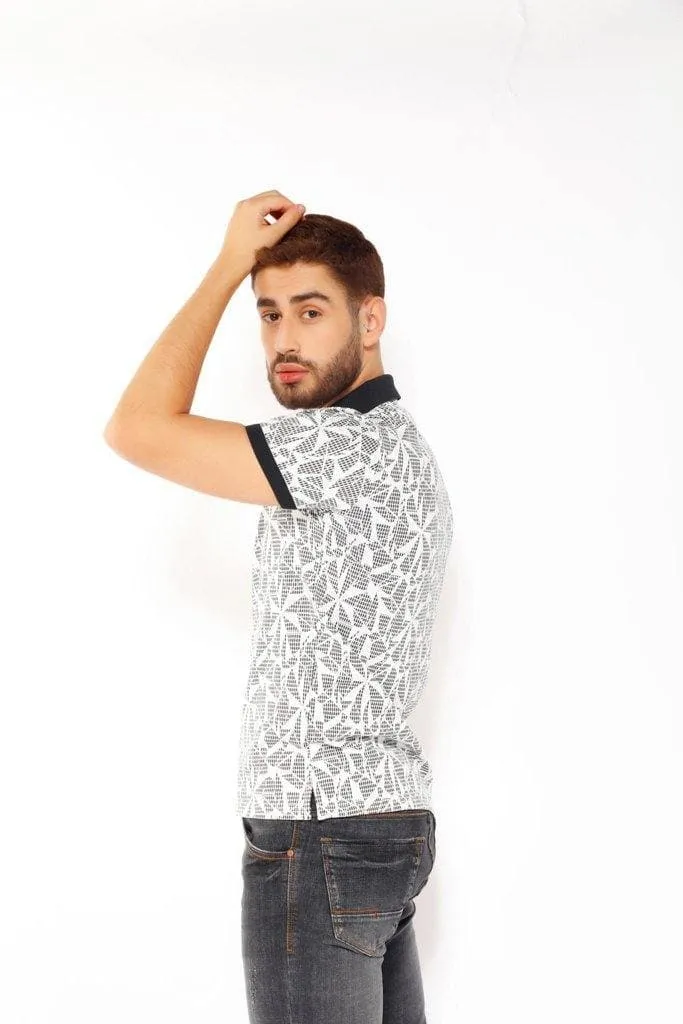 BROKEN PRINT MEN'S POLO TSHIRT