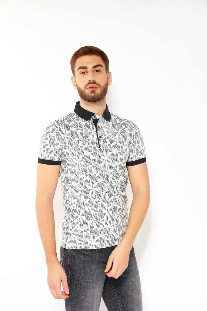 BROKEN PRINT MEN'S POLO TSHIRT