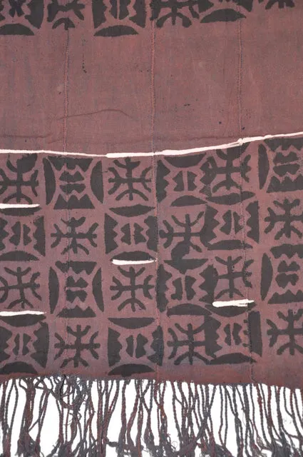 Brown, Black and Beige Mud Cloth (Bògòlanfini) Shawl-Scarf