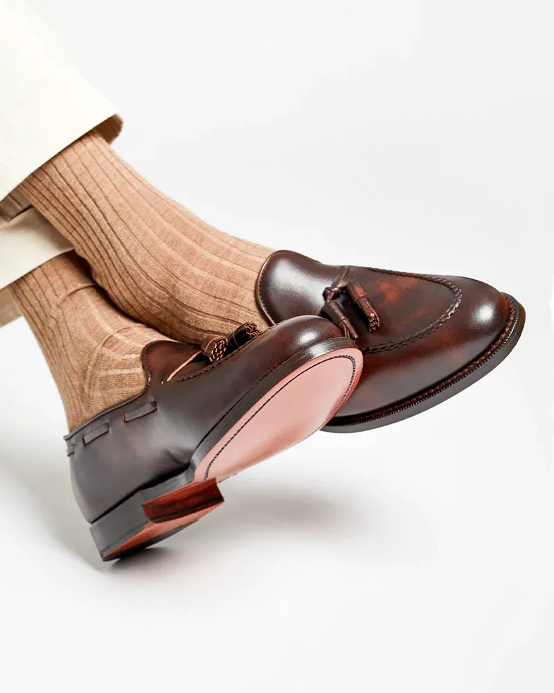 Brown Leather Tassel Loafer