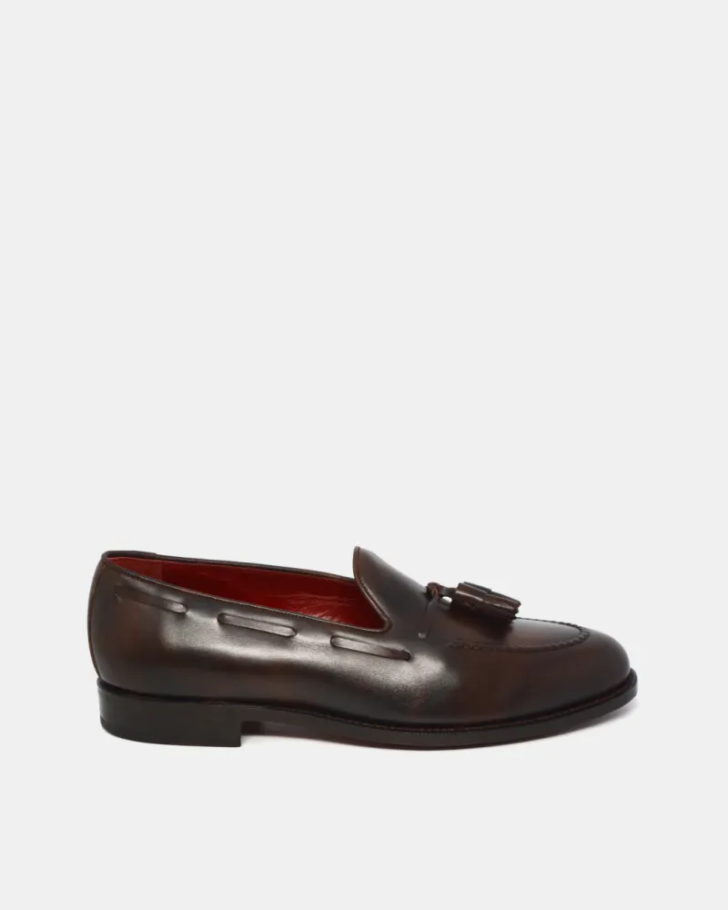 Brown Leather Tassel Loafer