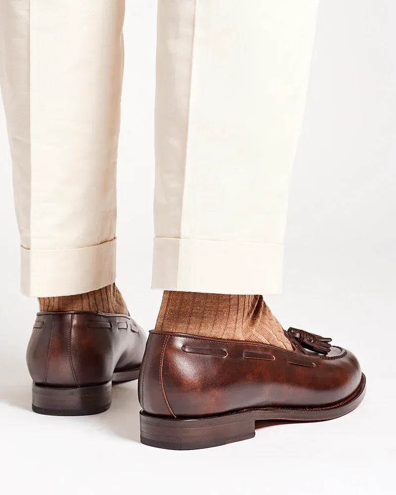 Brown Leather Tassel Loafer