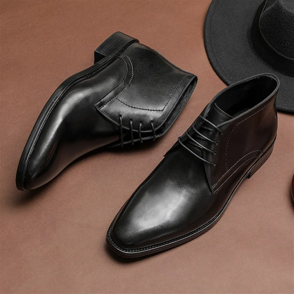 Burnished Square Ankle Boot for Men