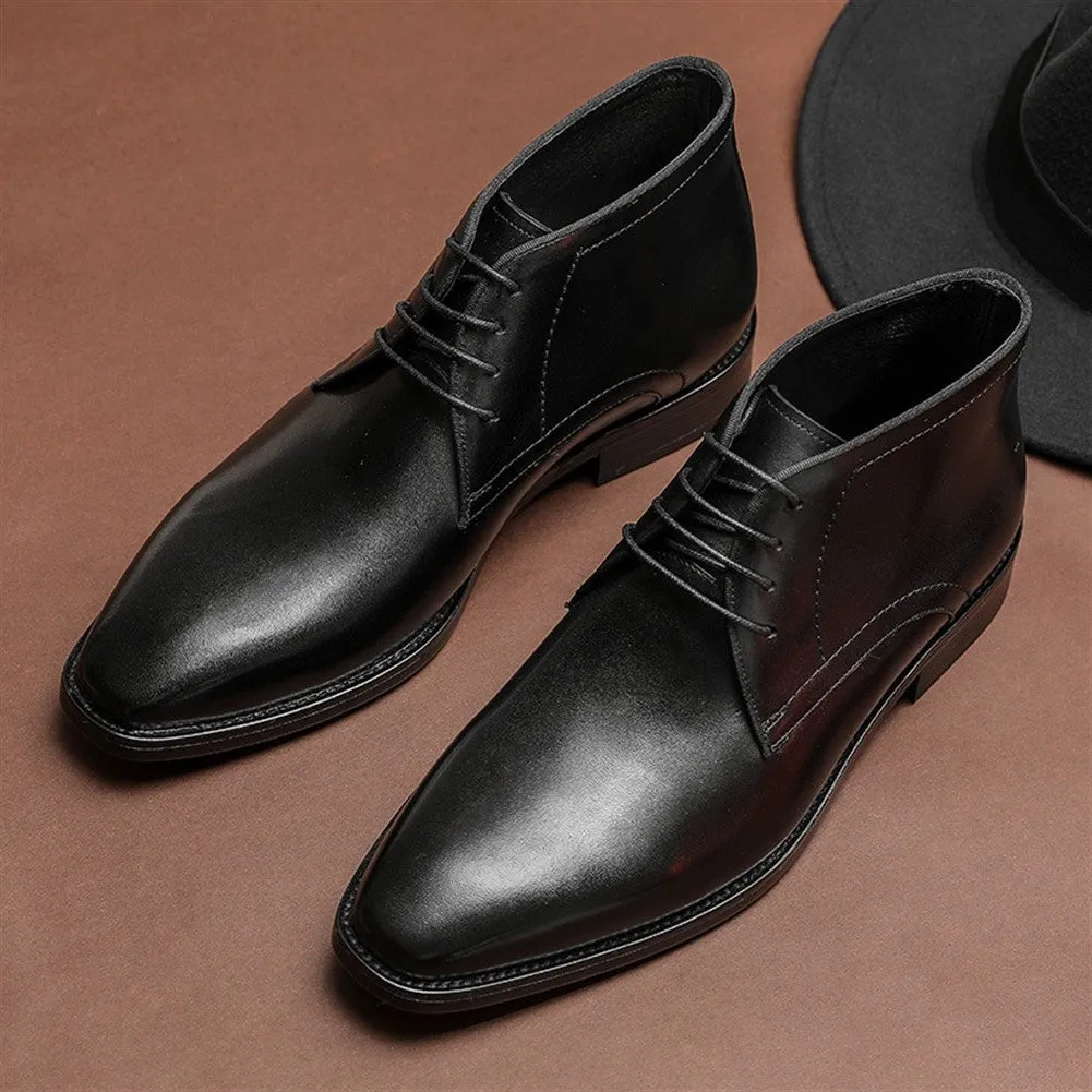 Burnished Square Ankle Boot for Men