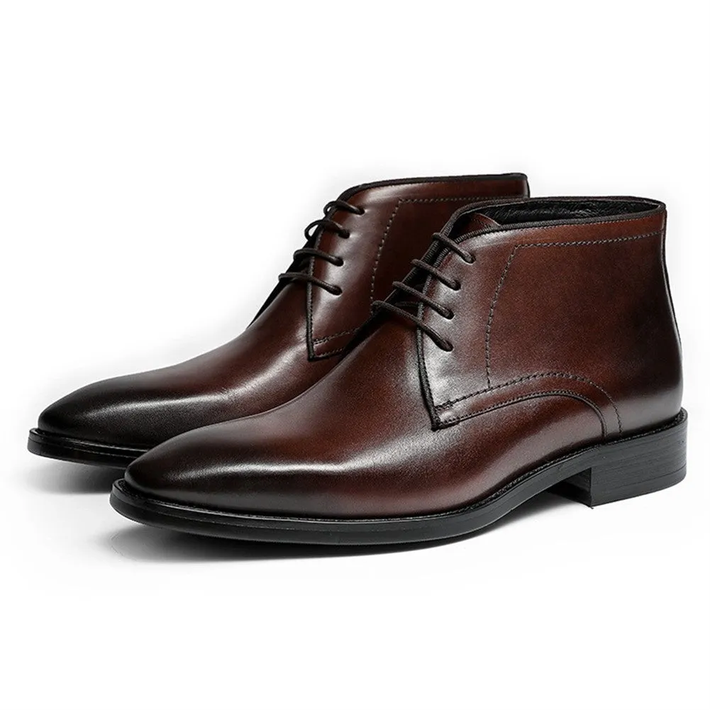 Burnished Square Ankle Boot for Men