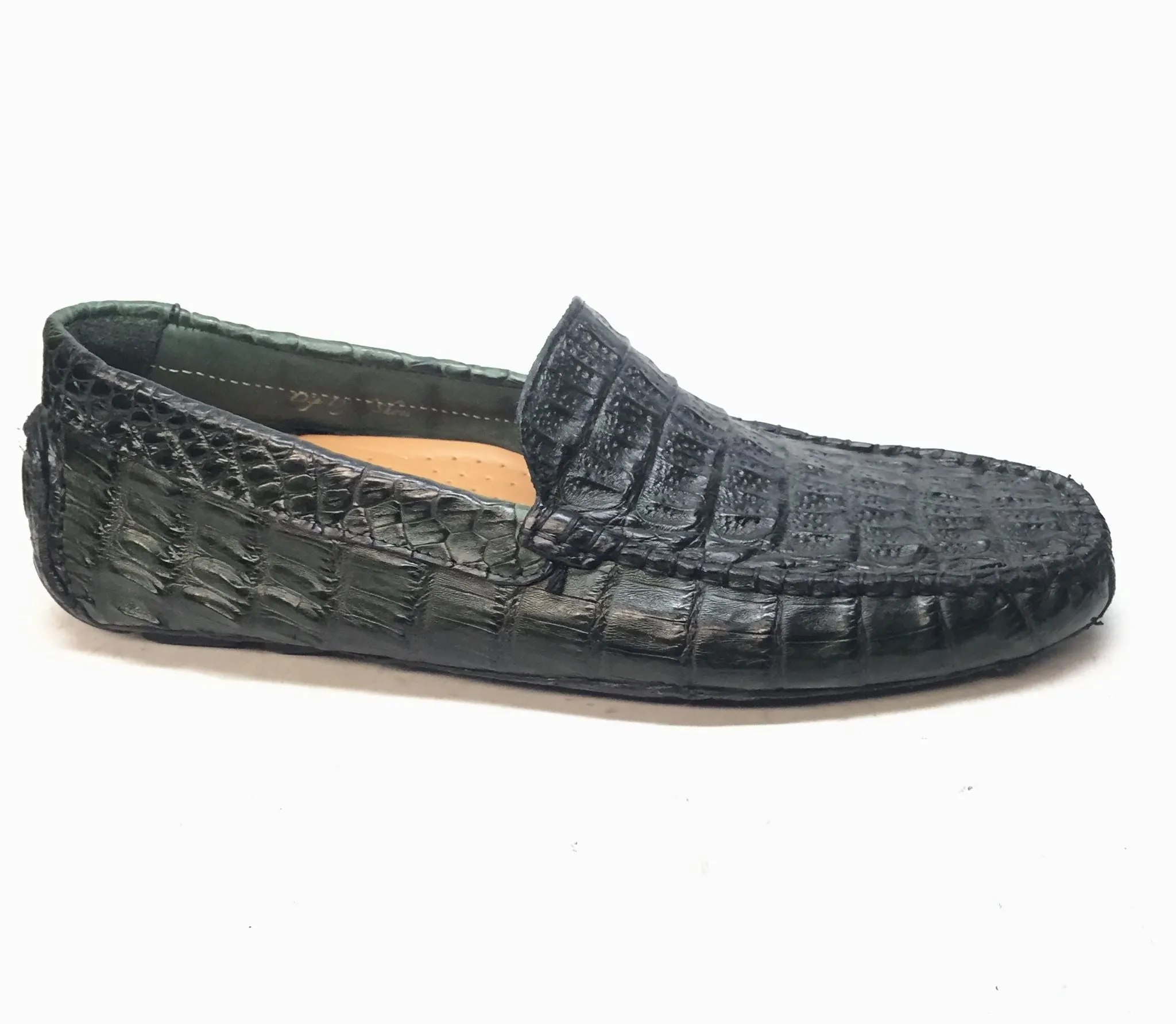 Calzoleria Toscana All-Over Green Crocodile Belly Loafers