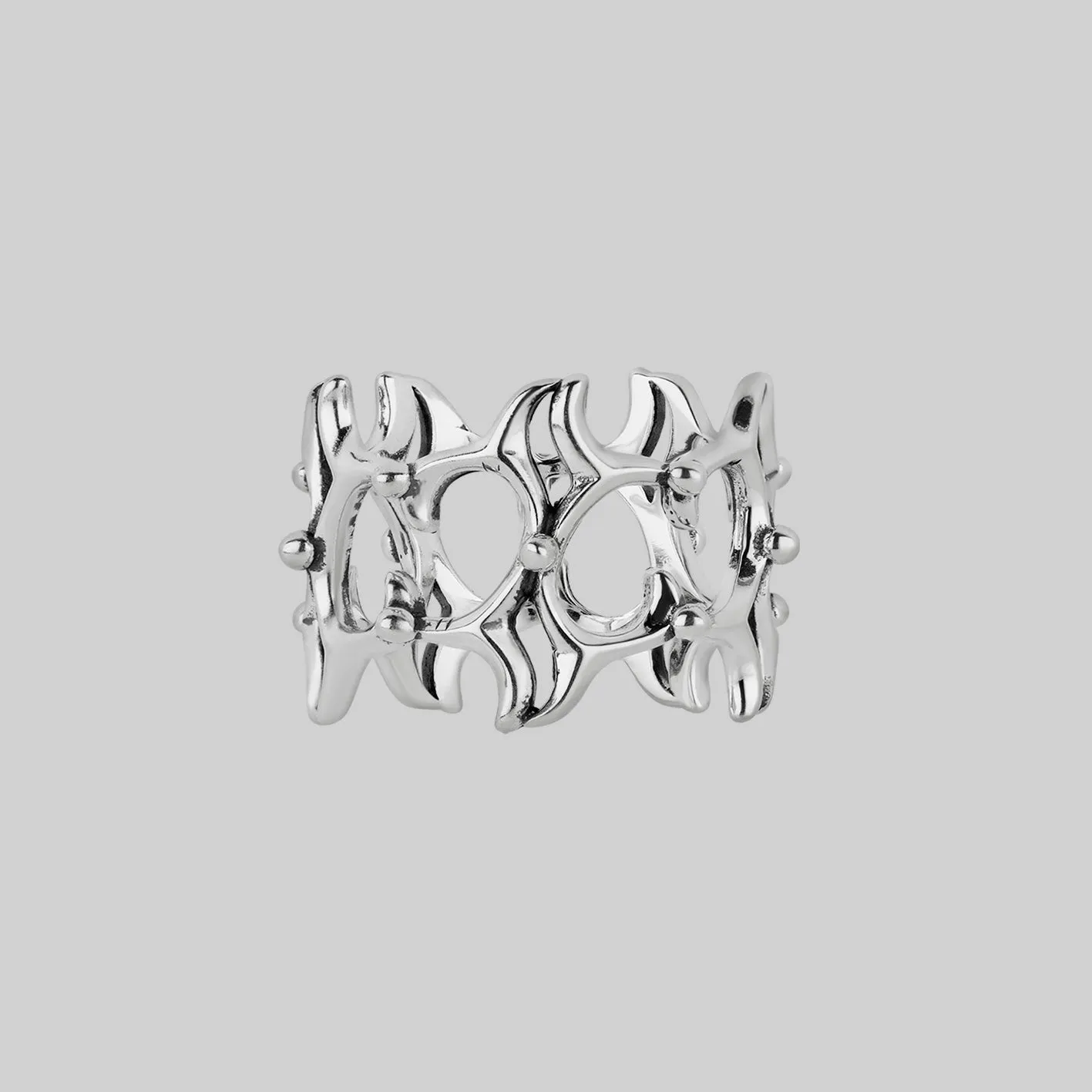 CETUS. Cosmic Waves Band Ring - Silver