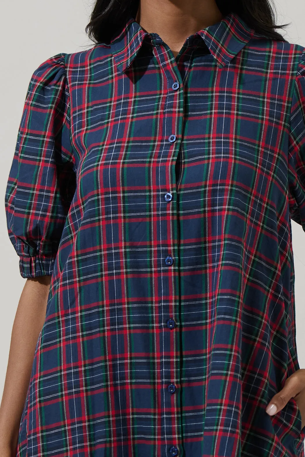 Chapman Plaid Levy Button Down Shift Dress