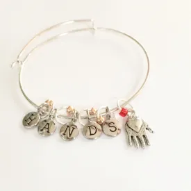 Charm bracelet/Hands!/hand therapy jewelry