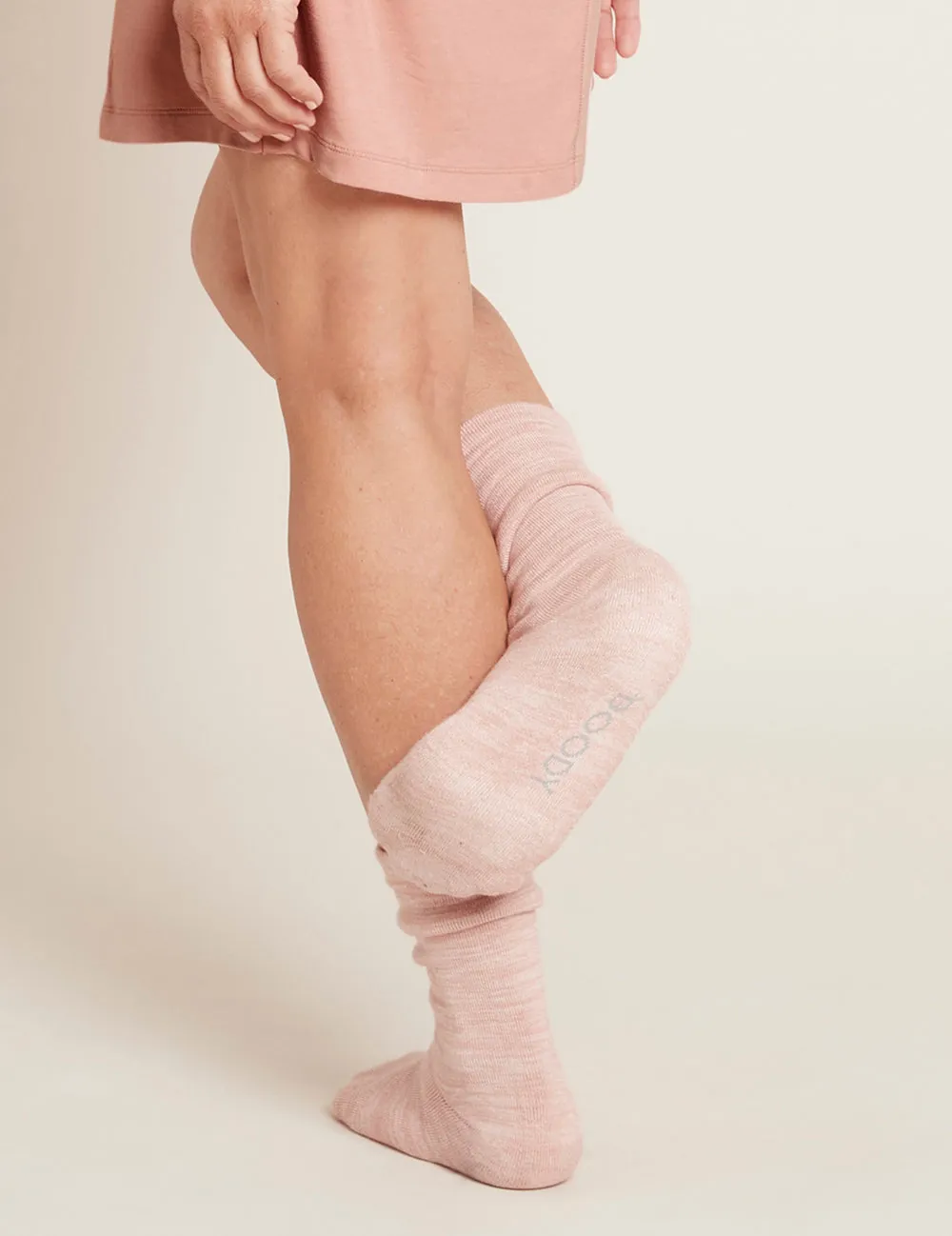 Chunky Bed Socks - Dusty Pink Marl