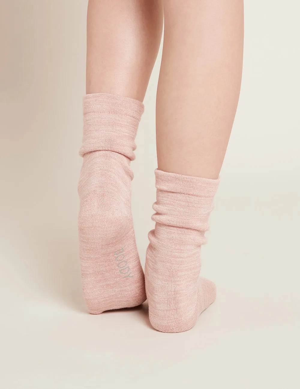 Chunky Bed Socks - Dusty Pink Marl