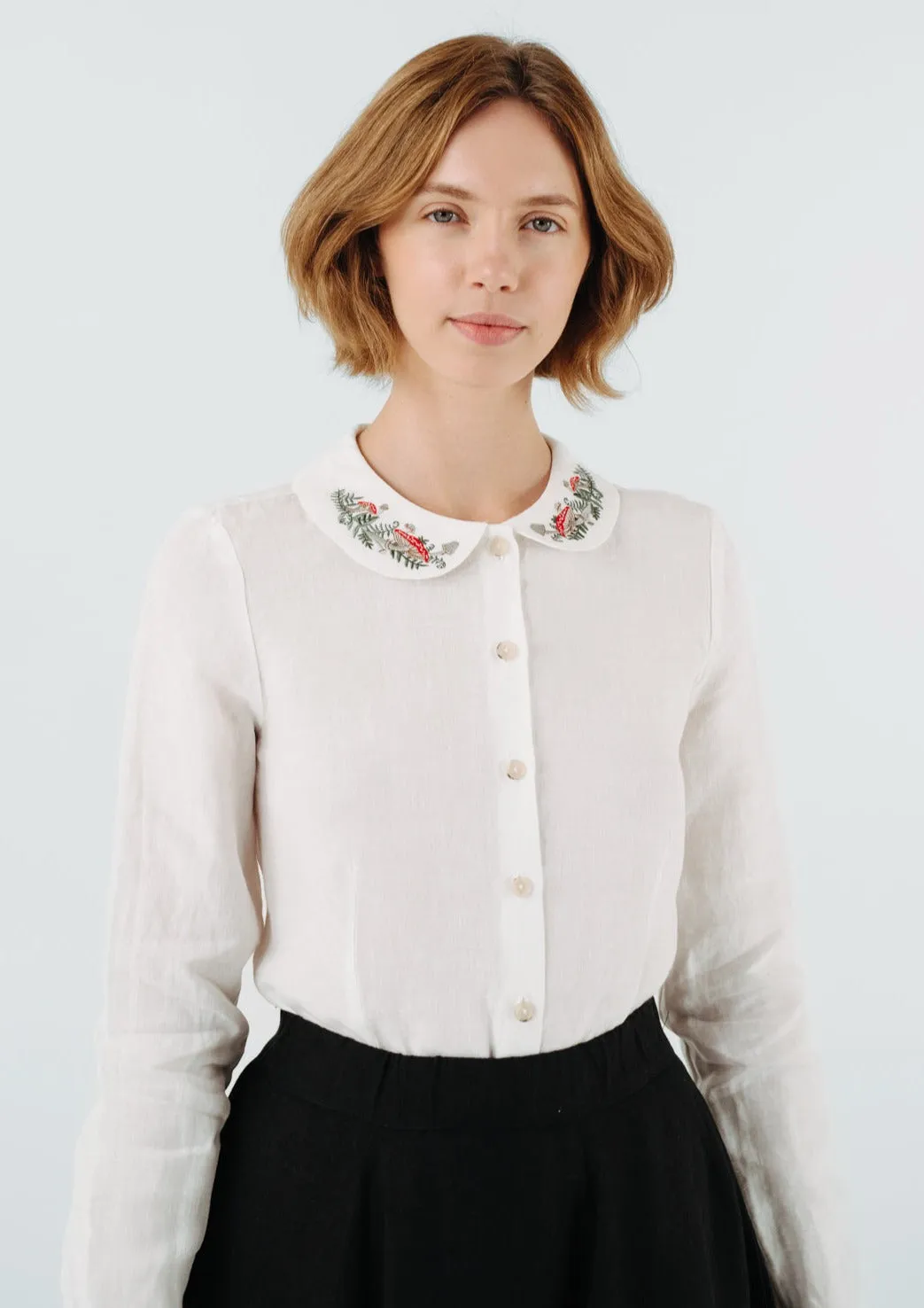 Classic Shirt, Long Sleeve, Embroidered Collar