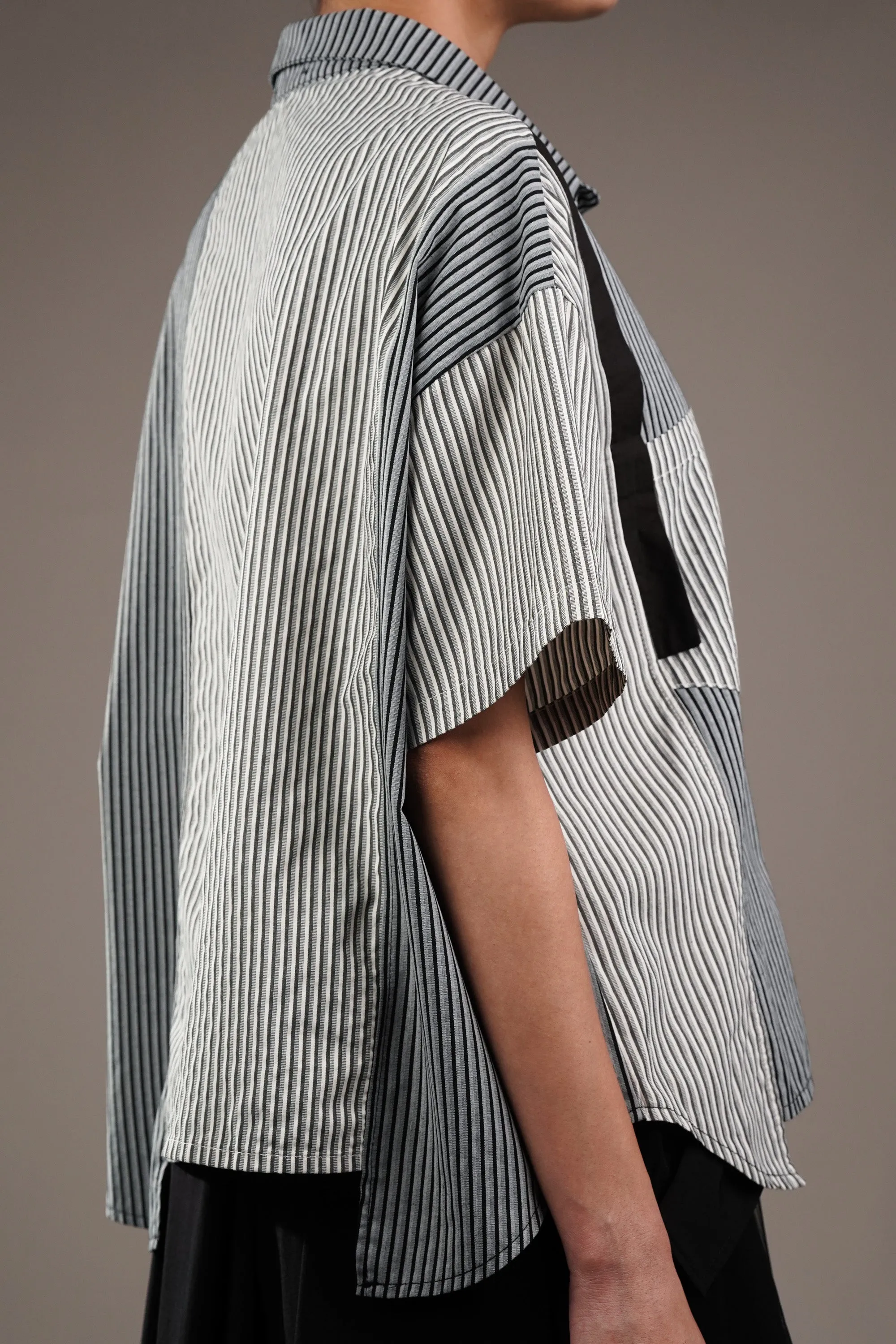 Classic Vertical Lines Flap Shirt