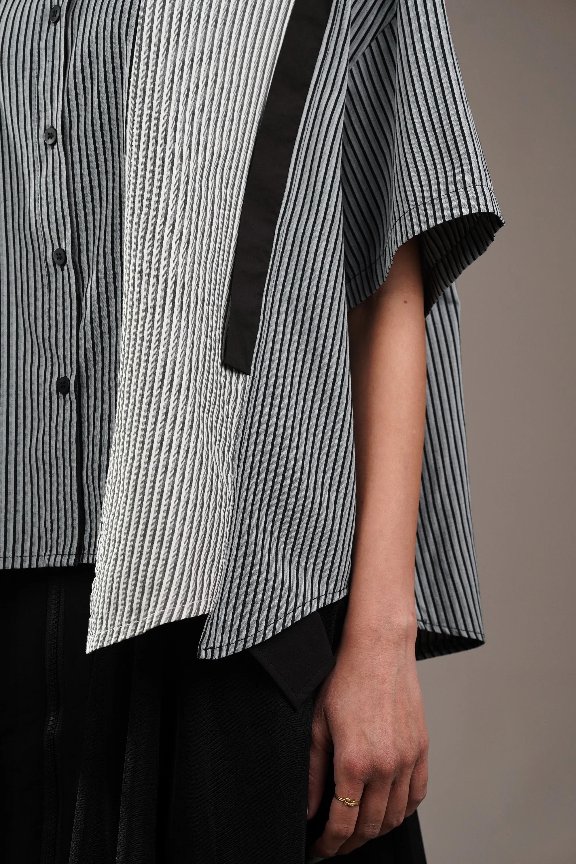 Classic Vertical Lines Flap Shirt