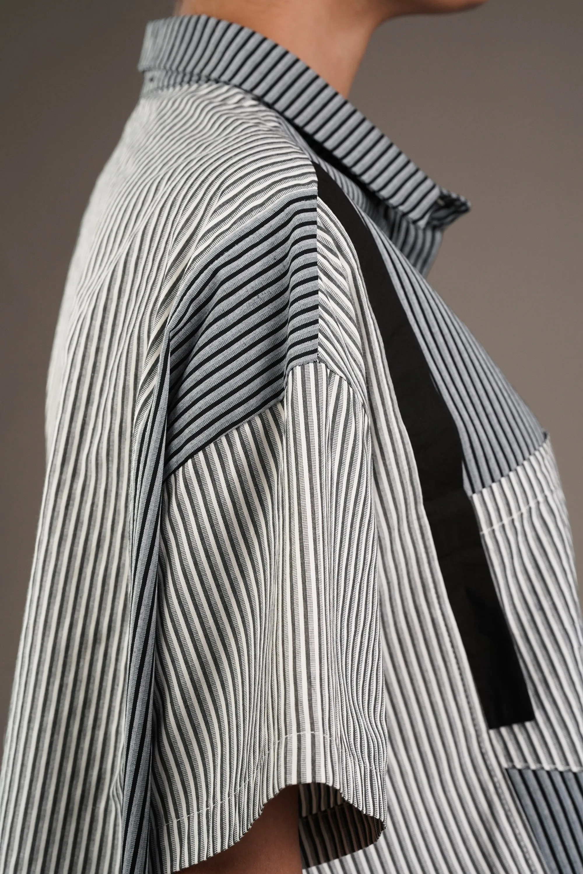 Classic Vertical Lines Flap Shirt