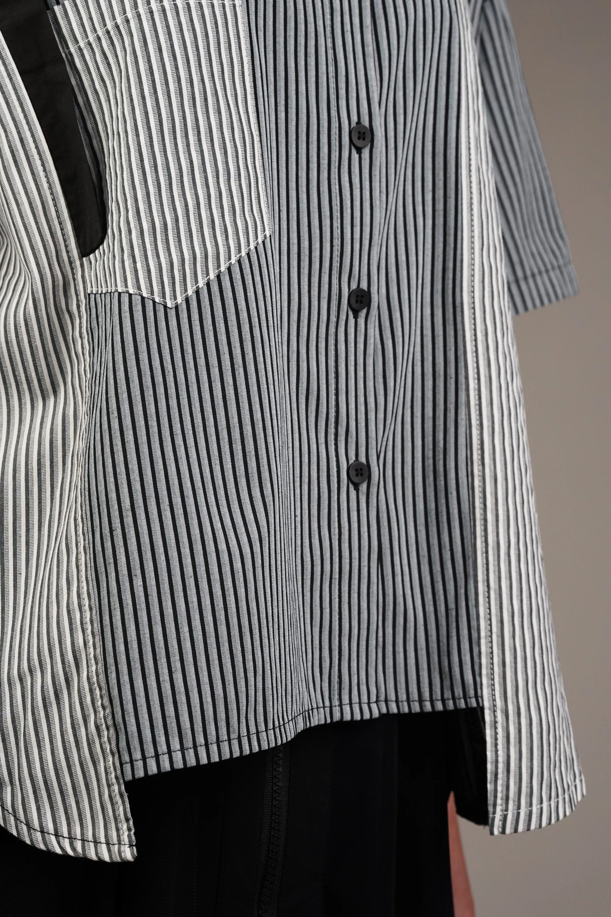 Classic Vertical Lines Flap Shirt