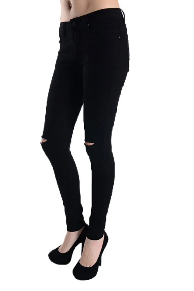 Colored Cut Skinny Fit Jeans