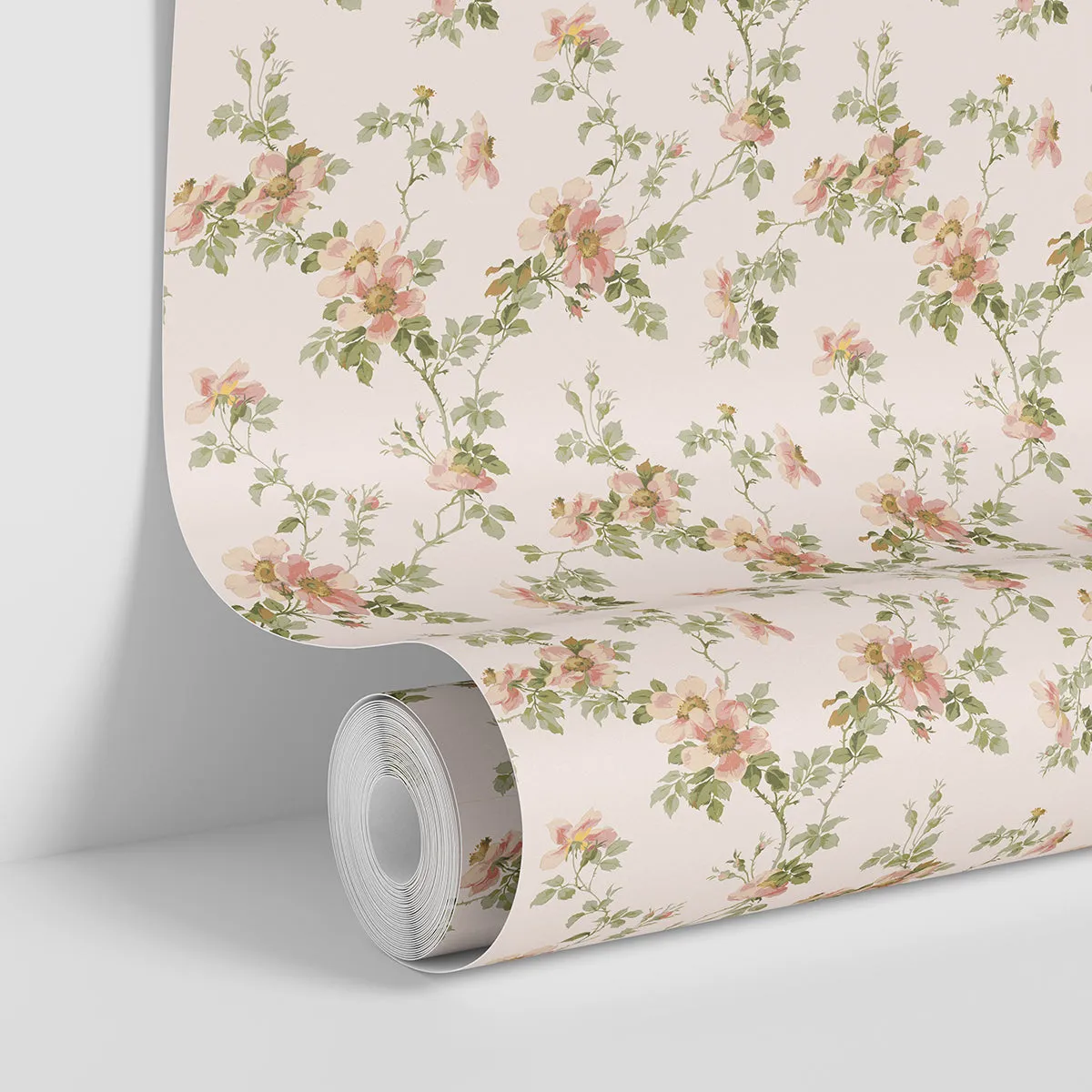 Cream Blush Field Rose Wallpaper