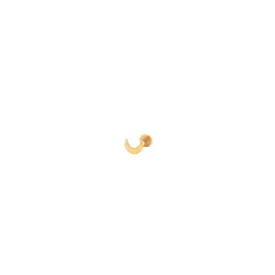 Crescent Moon Flat Back Single Stud Earring in 14k gold