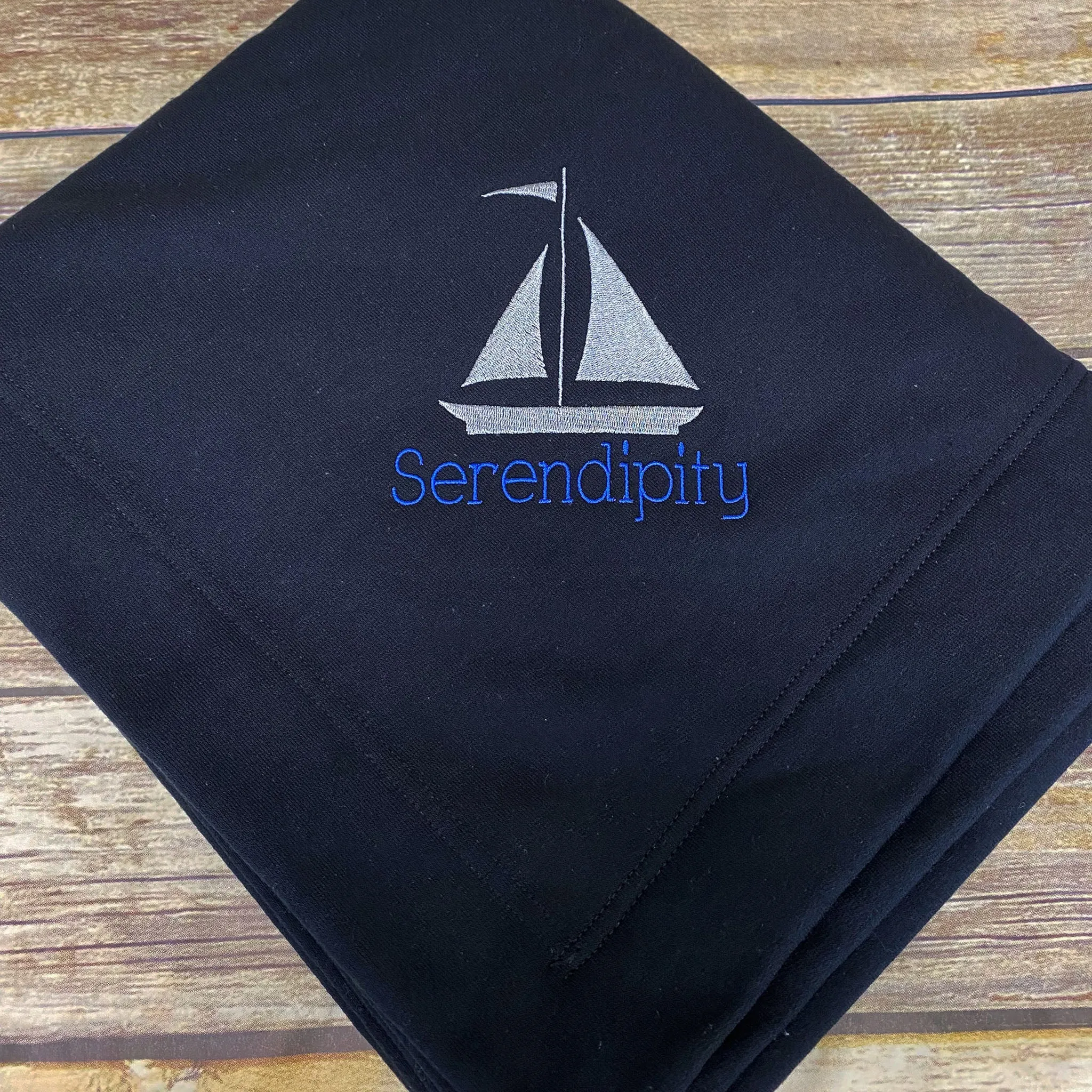 Custom Sailboat Name Blanket