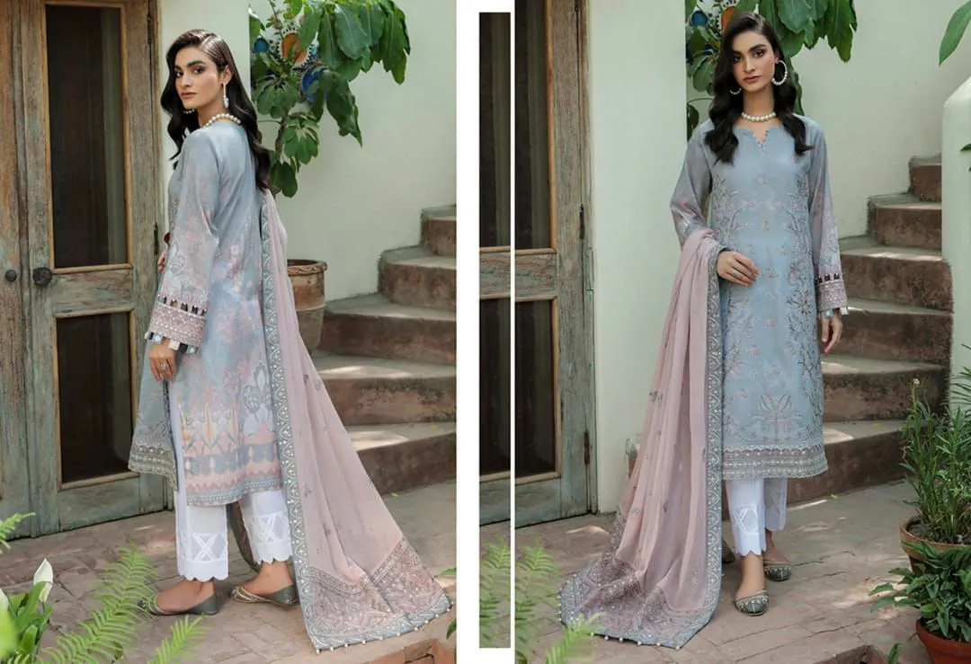 D02 Misty Grey - FARASHA LAWN VOL 2`22