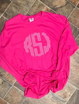 Dark Pink Full Chest Monogramed Shirt