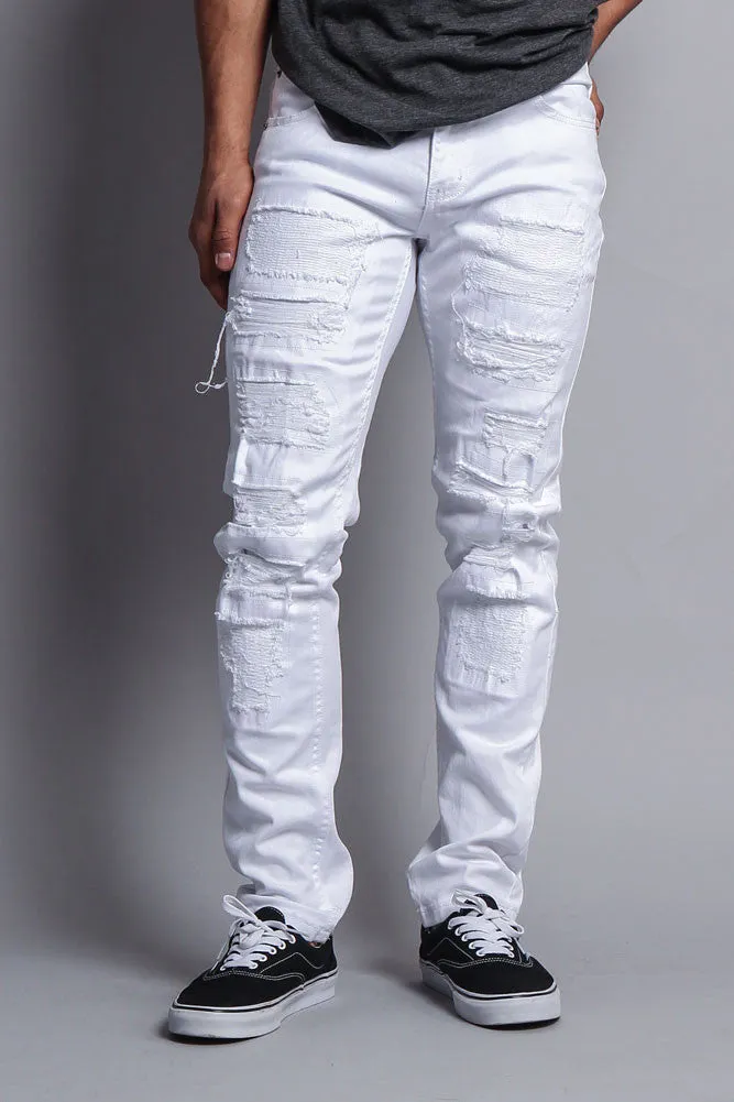 Distressed Colored Skinny Jeans