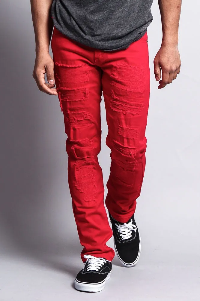 Distressed Colored Skinny Jeans