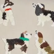 Dogs Embroidered Cushion